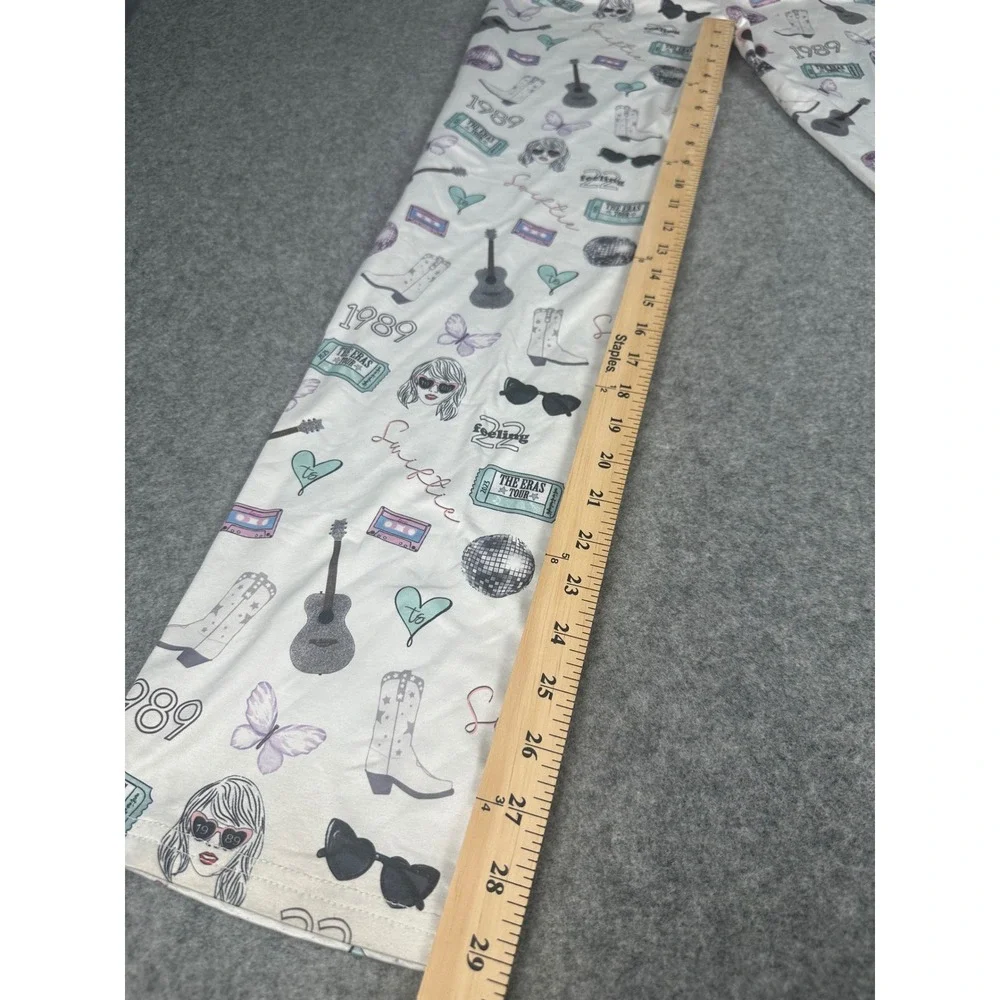 Swiftie Eras‎ Tour Pajama Pants Women Small Disco Boot Guitar Butterfly Print